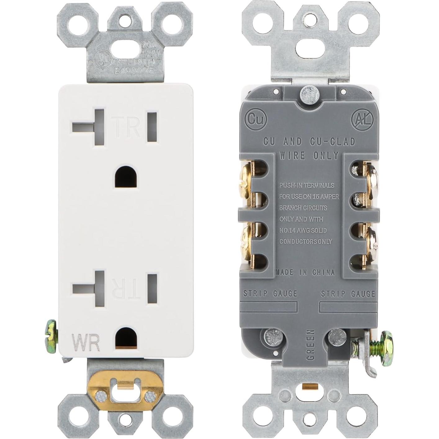 Enchufes eléctricos decorativos WENGART 20A 125V 2 paquetes