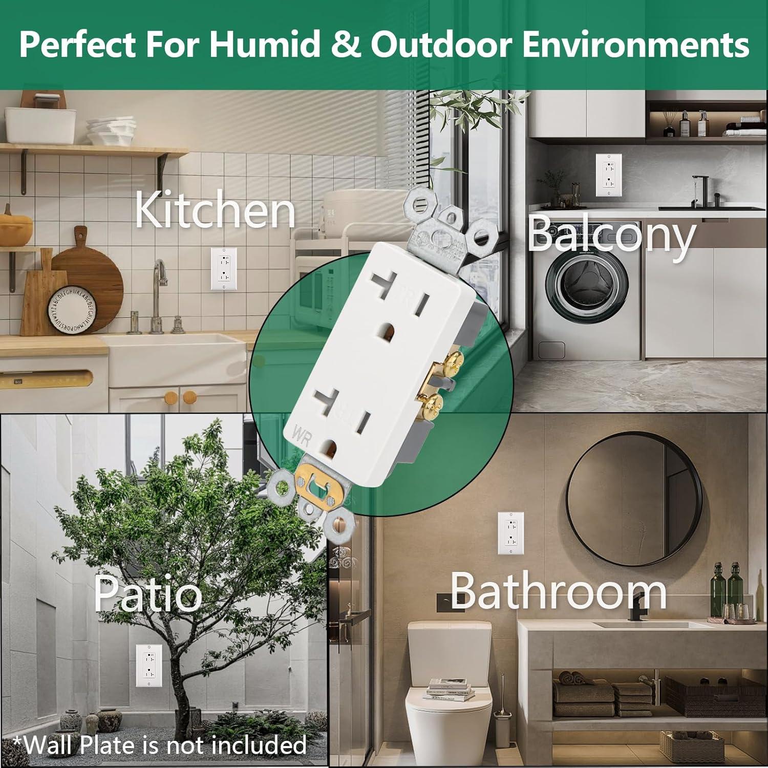 Enchufes eléctricos decorativos WENGART 20A 125V 2 paquetes