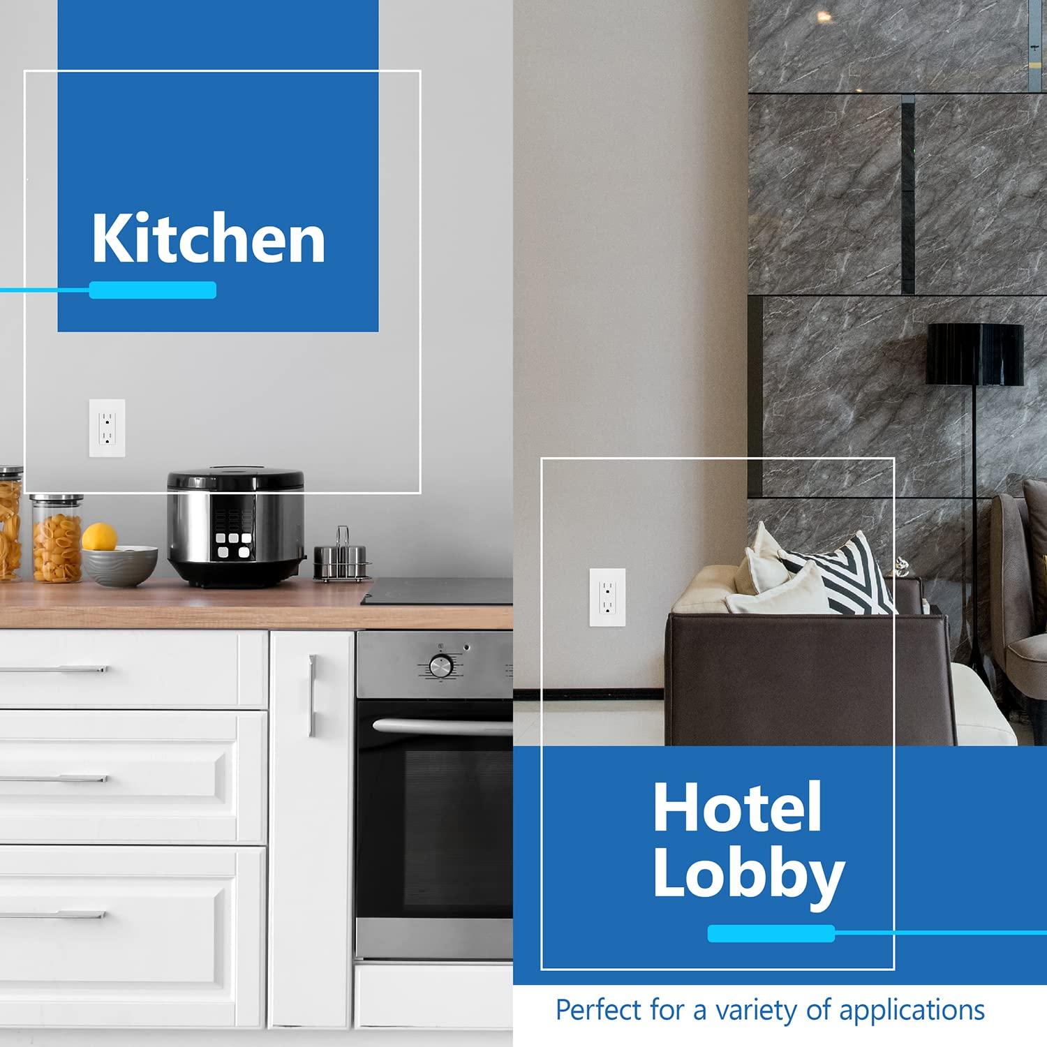 Receptáculo Decorador LIDER LR15-TR-W 15A Blanco a Prueba de Niños