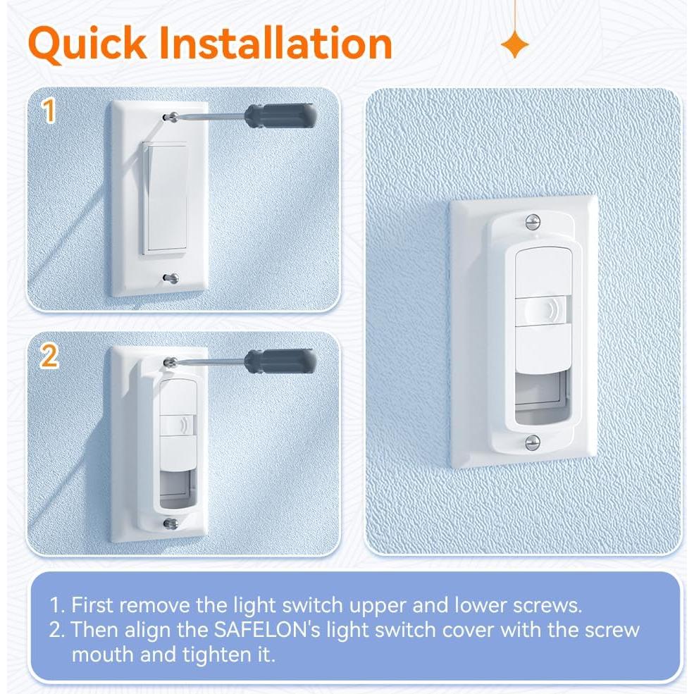 Protector de Interruptor de Luz SAFELON 4 Pcs Seguridad Infantil