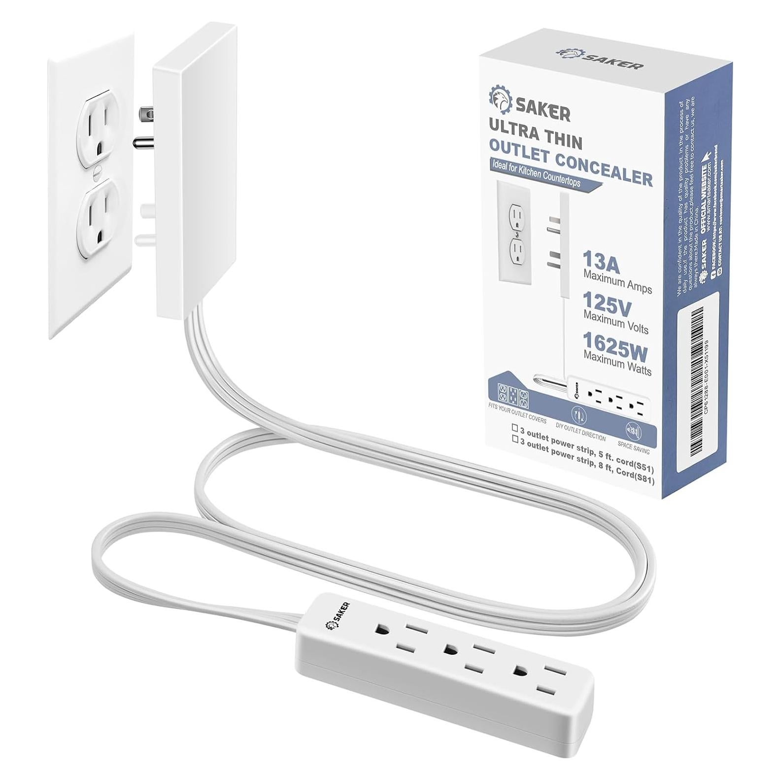 Regleta de Enchufes Plana Saker 1.52m con 3 Salidas y Seguridad