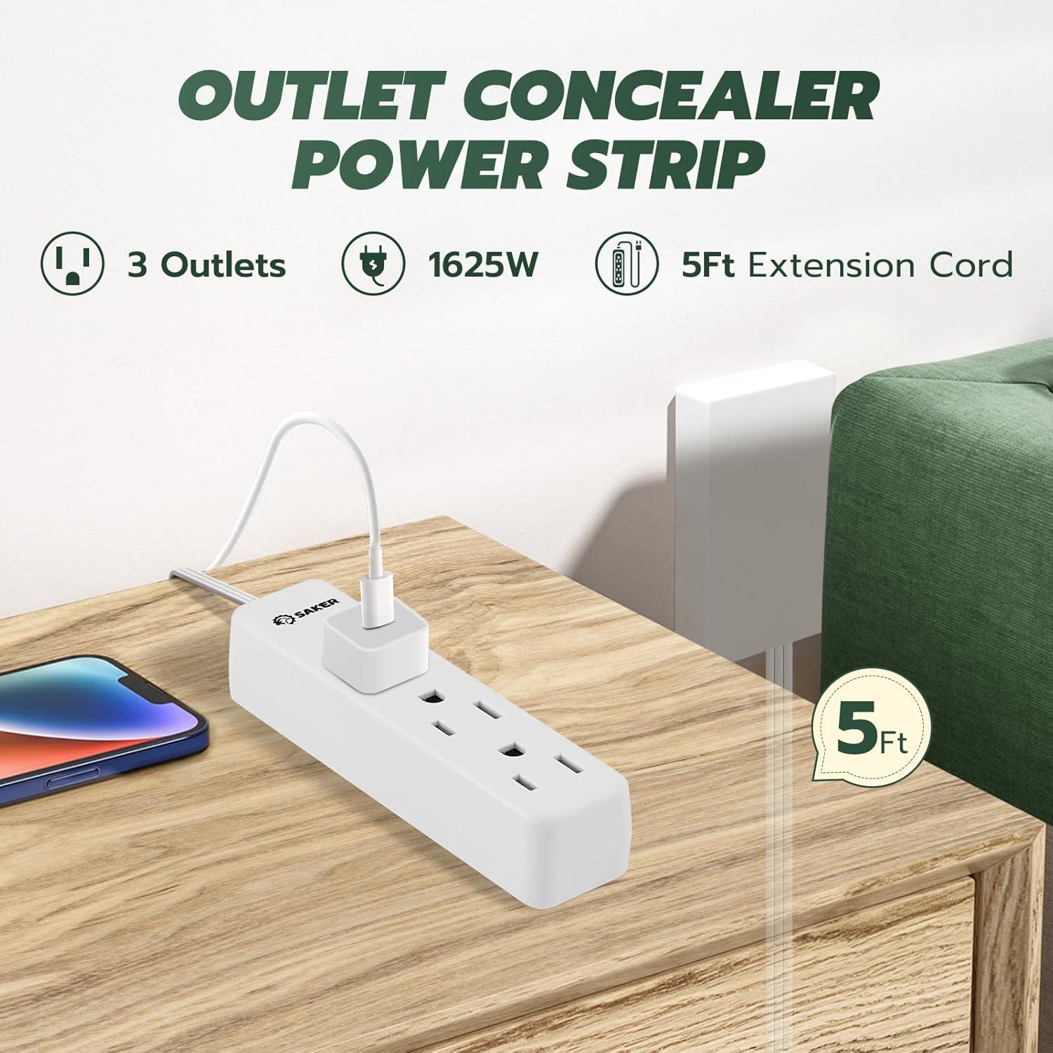 Regleta de Enchufes Plana Saker 1.52m con 3 Salidas y Seguridad