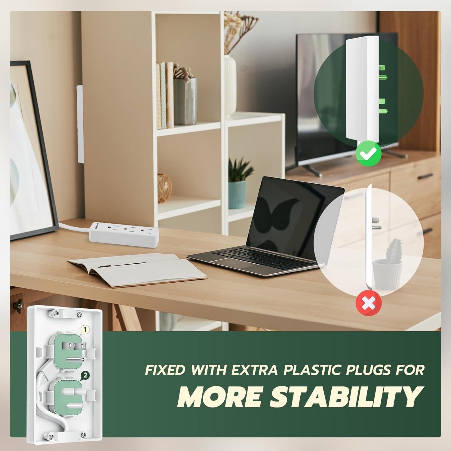 Regleta de Enchufes Plana Saker 1.52m con 3 Salidas y Seguridad