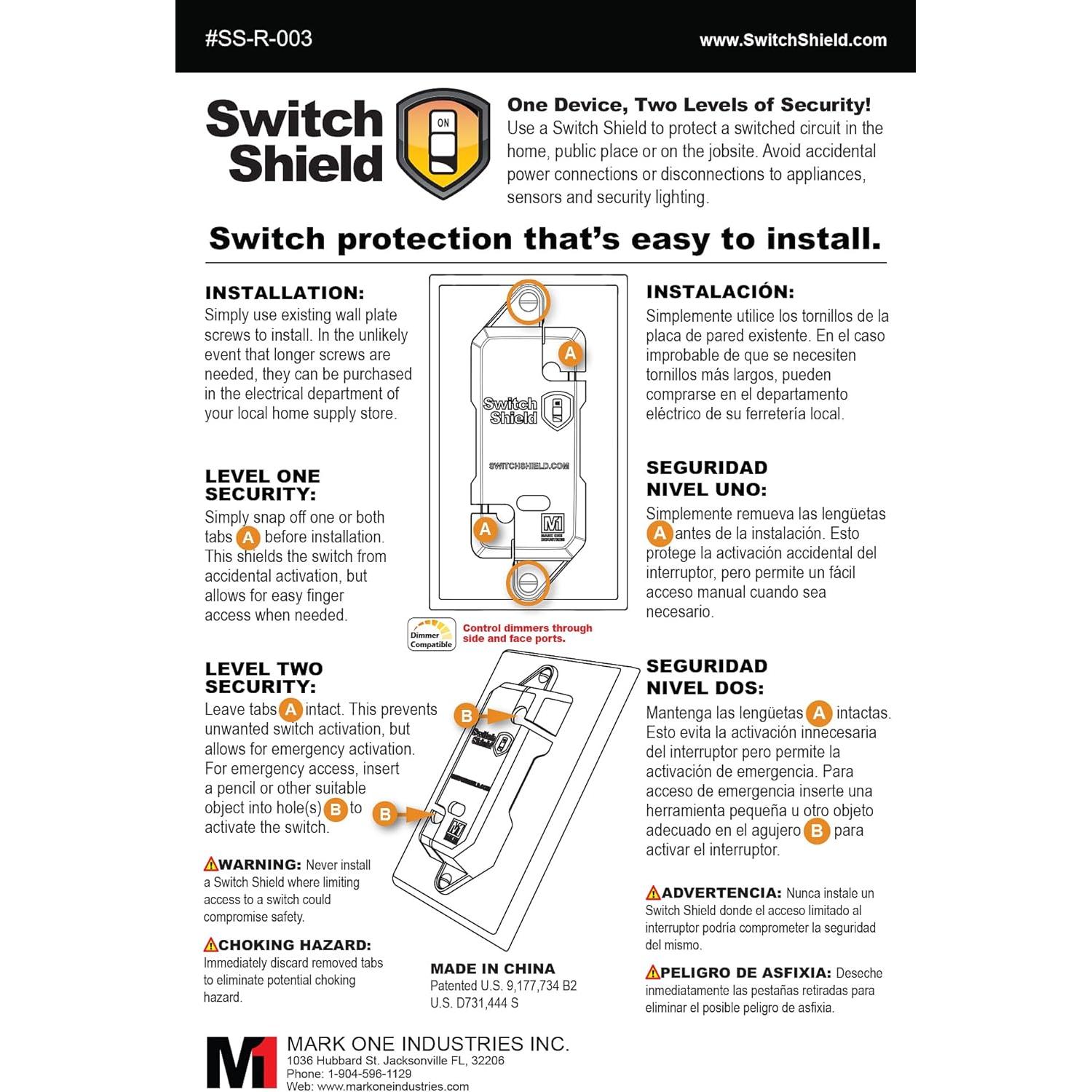 Protectores de Interruptores Transparentes Switch Shield - 6 Pzas