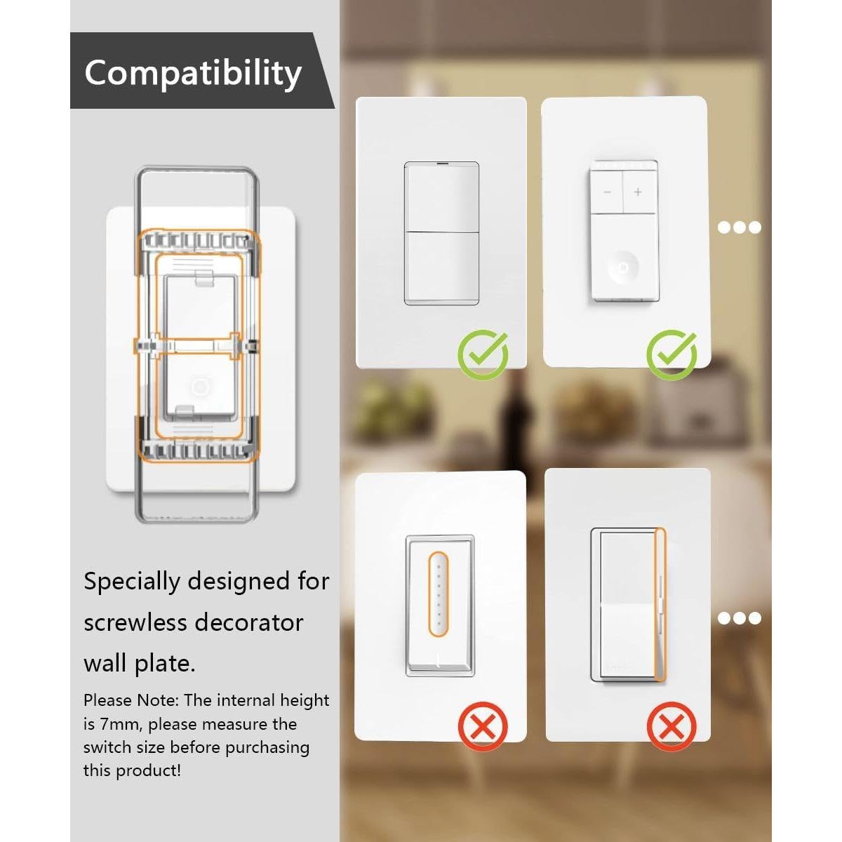 Protector de Interruptor de Luz ILIVABLE Autoadhesivo Transparente