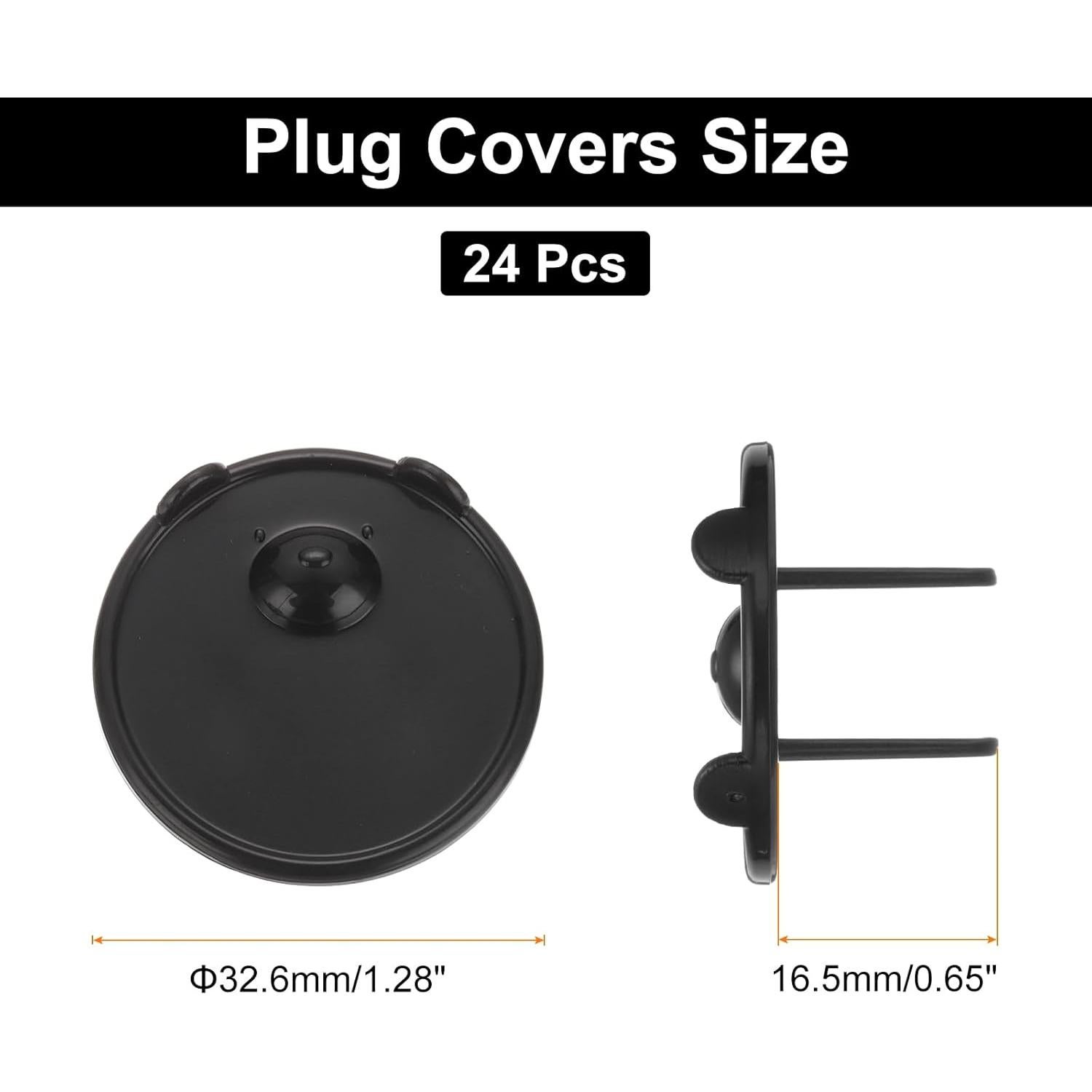 Cubiertas de Enchufe MECCANIXITY 24 Piezas Negro ABS