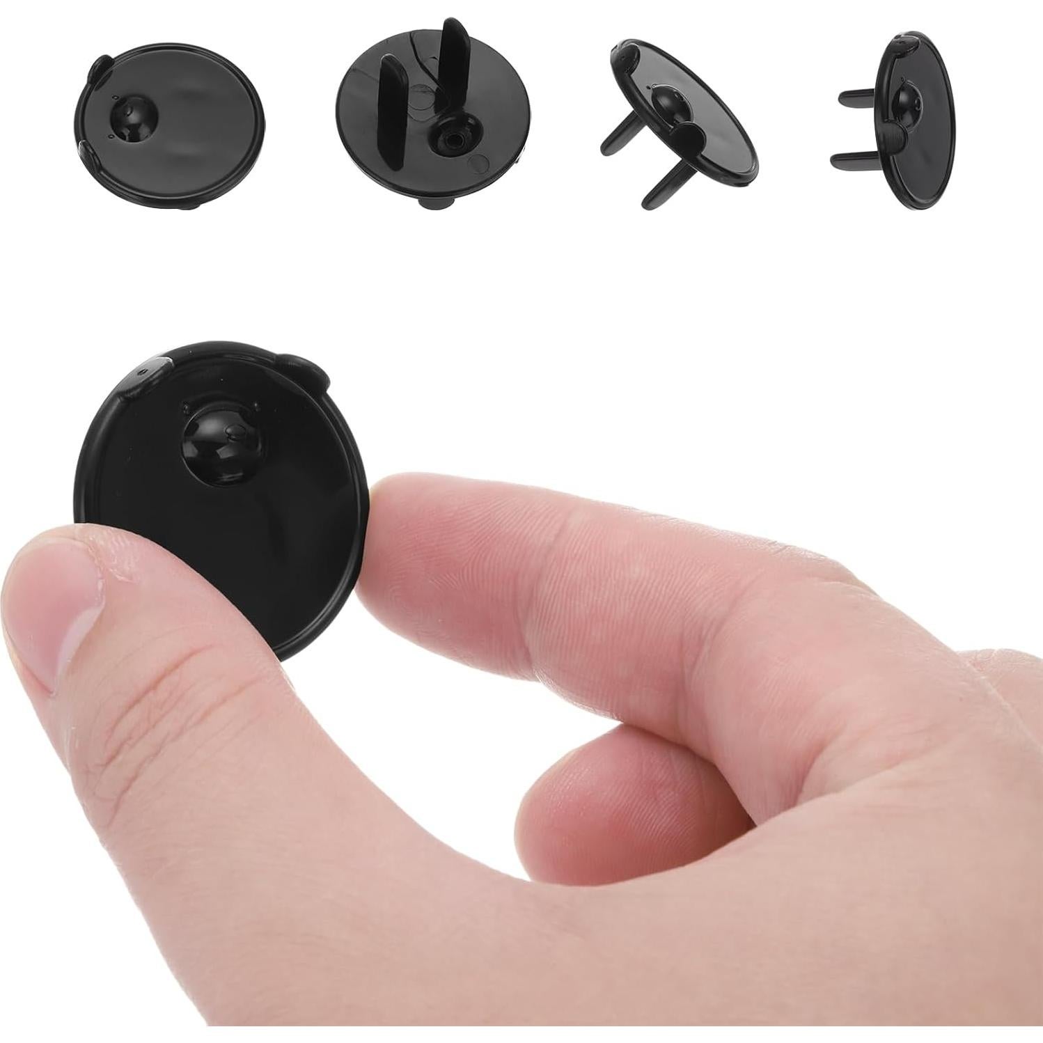 Cubiertas de Enchufe MECCANIXITY 24 Piezas Negro ABS