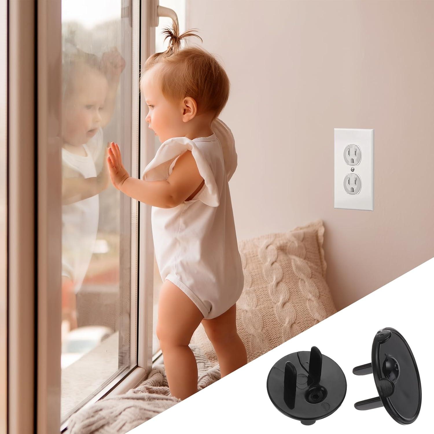 Cubiertas de Enchufe MECCANIXITY 24 Piezas Negro ABS