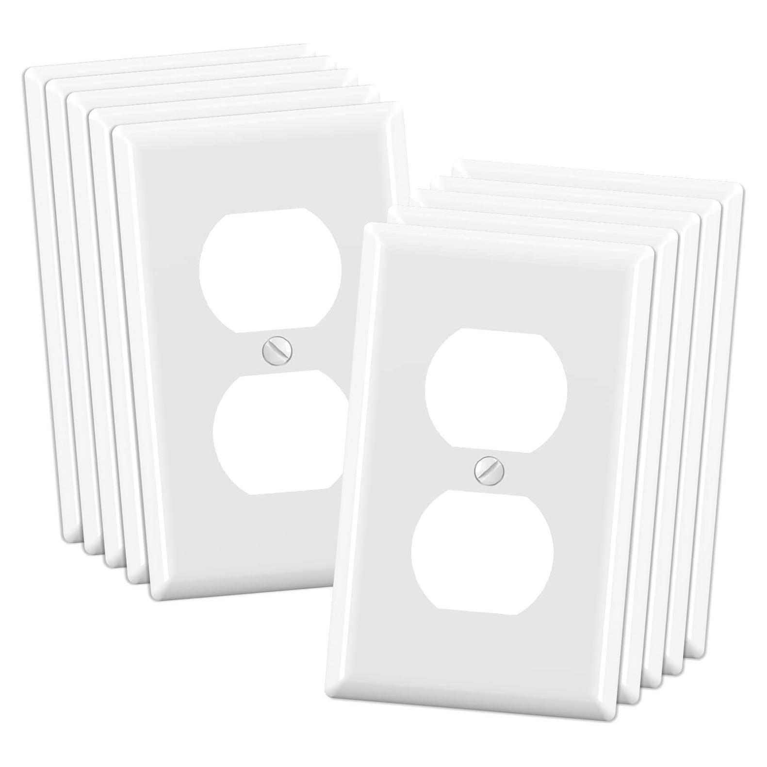 Cubiertas de Enchufe Dúplex ELEGRP 10 Paquete Policarbonato Blanco