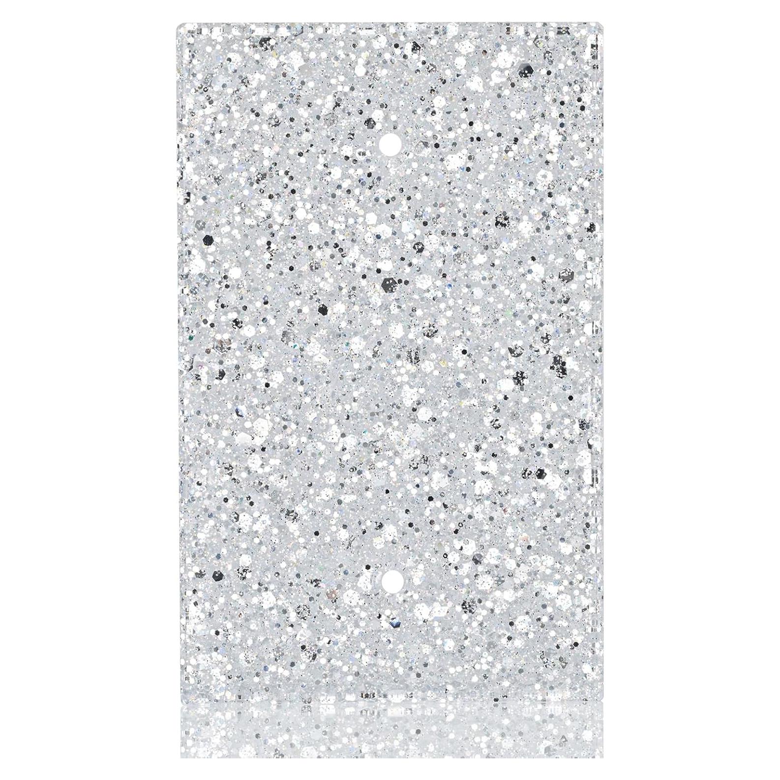 Cubierta de Placa de Pared YNQIZKI Plateada Brillante 13x8 cm