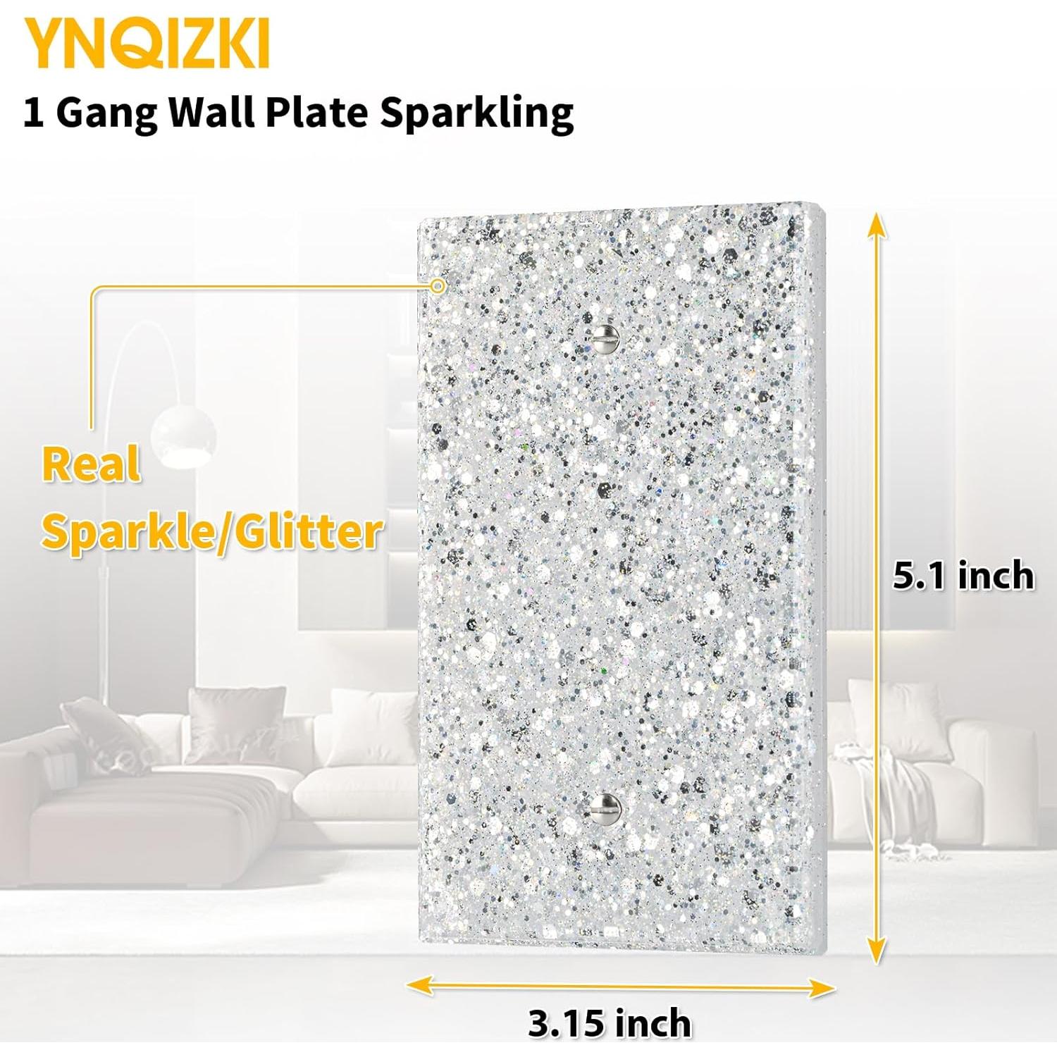 Cubierta de Placa de Pared YNQIZKI Plateada Brillante 13x8 cm