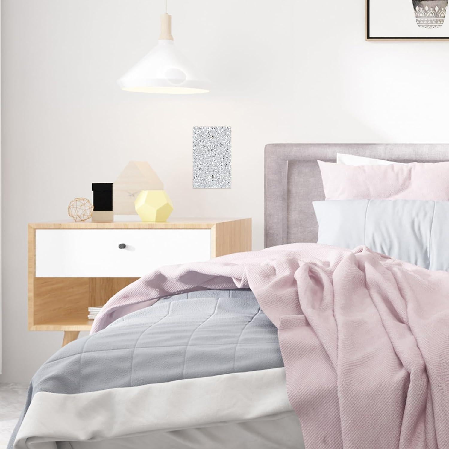 Cubierta de Placa de Pared YNQIZKI Plateada Brillante 13x8 cm