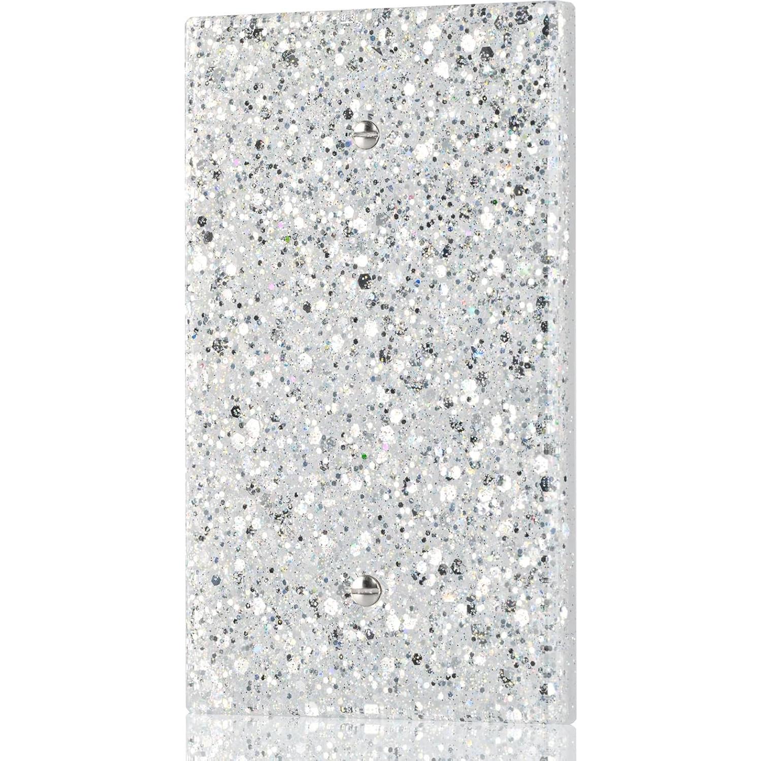 Cubierta de Placa de Pared YNQIZKI Plateada Brillante 13x8 cm