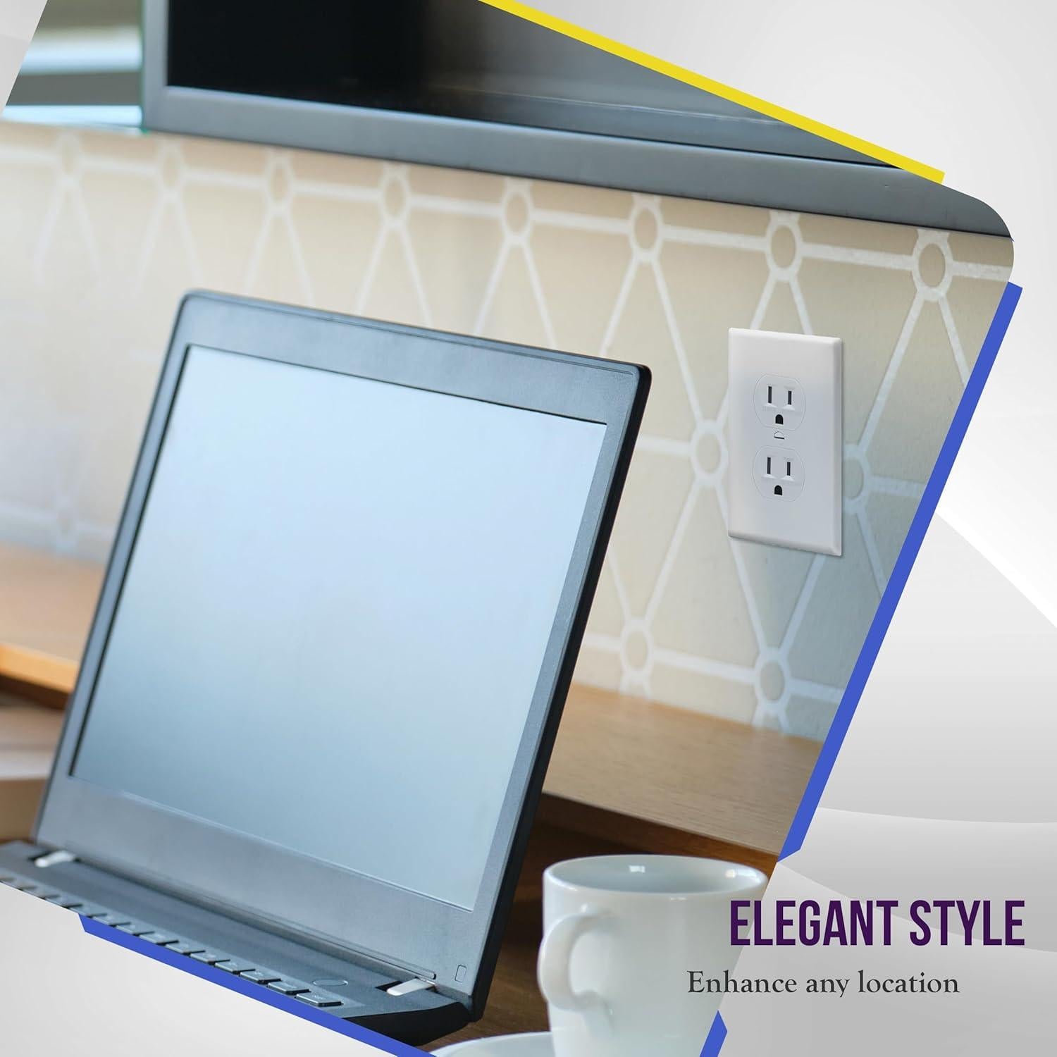 Placa de Pared Dúplex Enerlites 8821-W Blanca 1-Gang