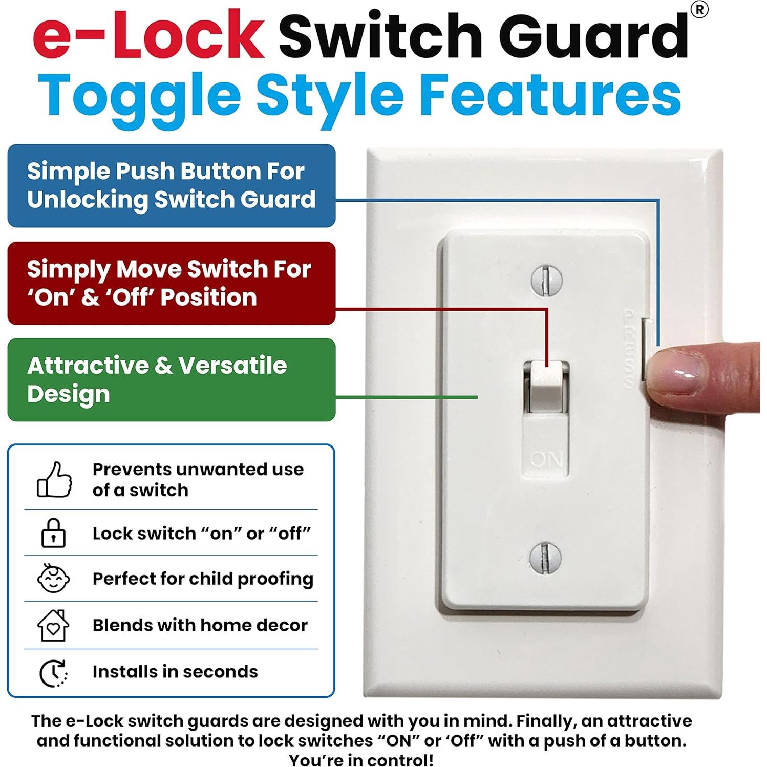 Protector de Interruptor E-LOCK SG-101 Blanco Palanca