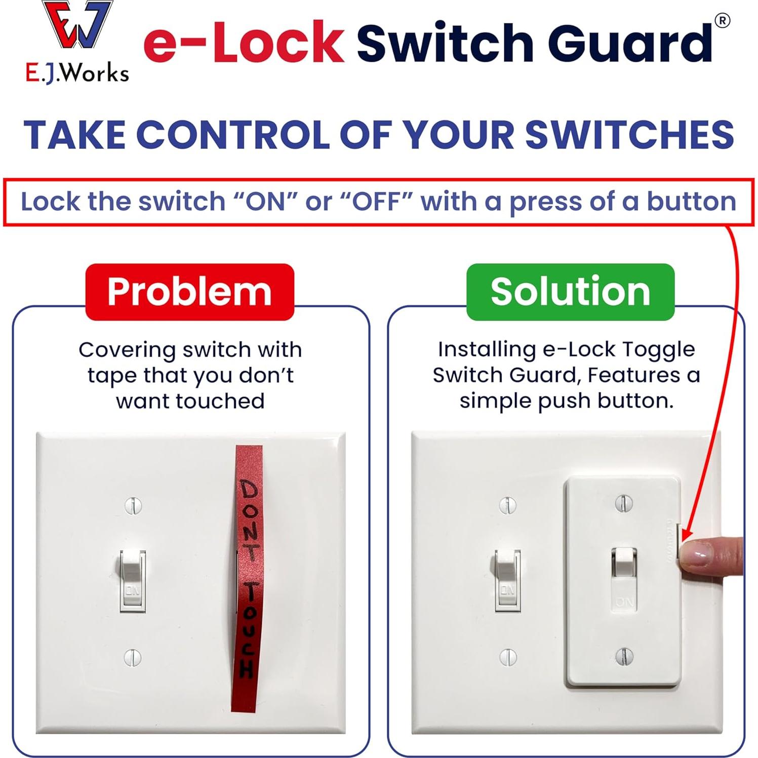 Protector de Interruptor E-LOCK SG-101 Blanco Palanca