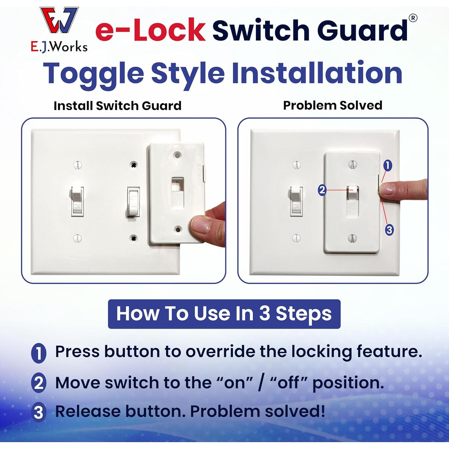 Protector de Interruptor E-LOCK SG-101 Blanco Palanca