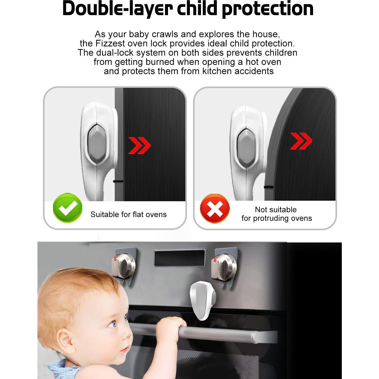 Cubiertas de Seguridad para Perillas de Estufa y Cerradura Fizzest