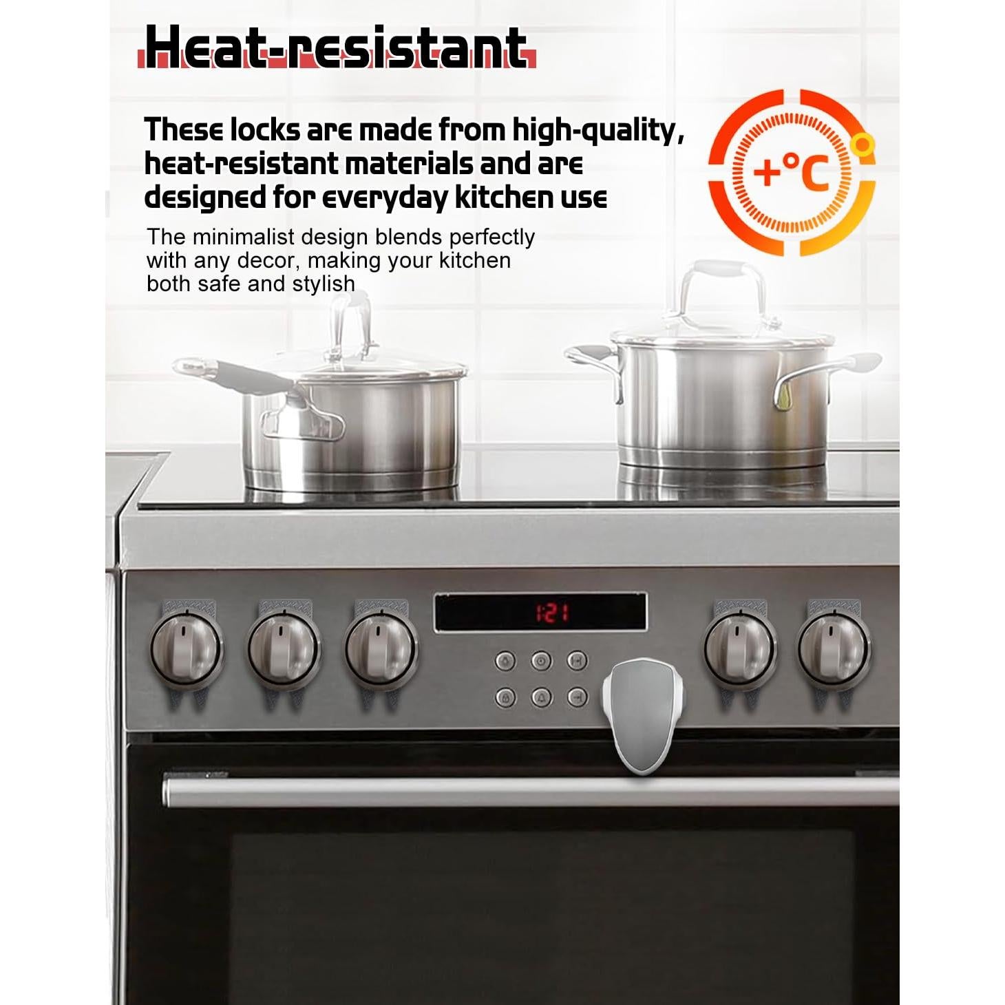 Cubiertas de Seguridad para Perillas de Estufa y Cerradura Fizzest