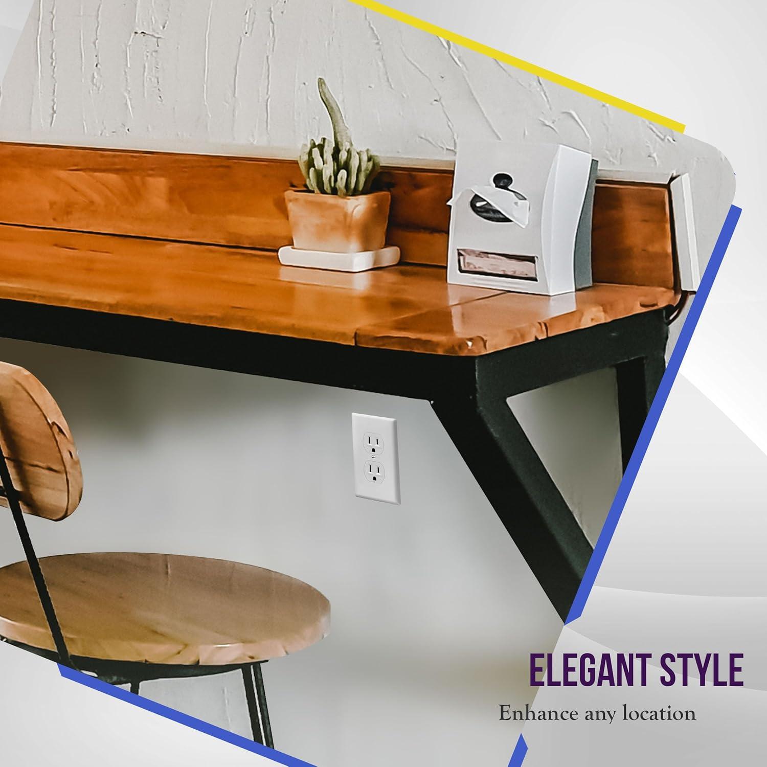 Kit de Placas de Pared Duplex Enerlites 10 Piezas Blanco