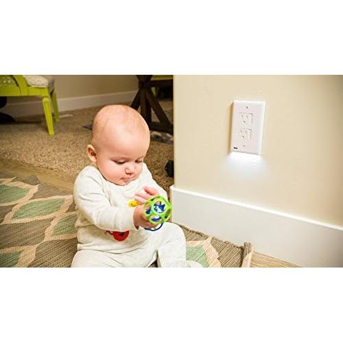 Placa de Enchufe Duplex SnapPower SafeLight LED Blanco