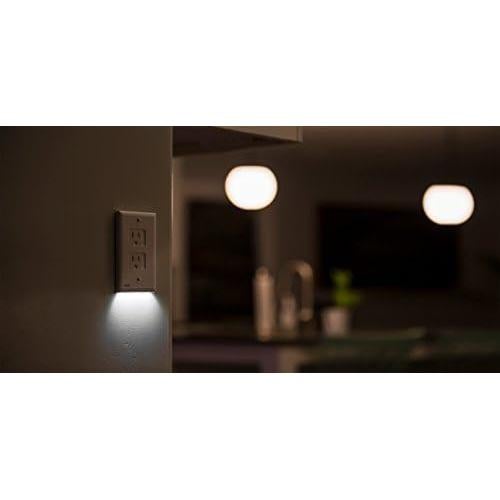 Placa de Enchufe Duplex SnapPower SafeLight LED Blanco