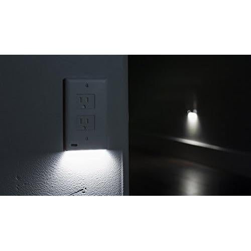 Placa de Enchufe Duplex SnapPower SafeLight LED Blanco