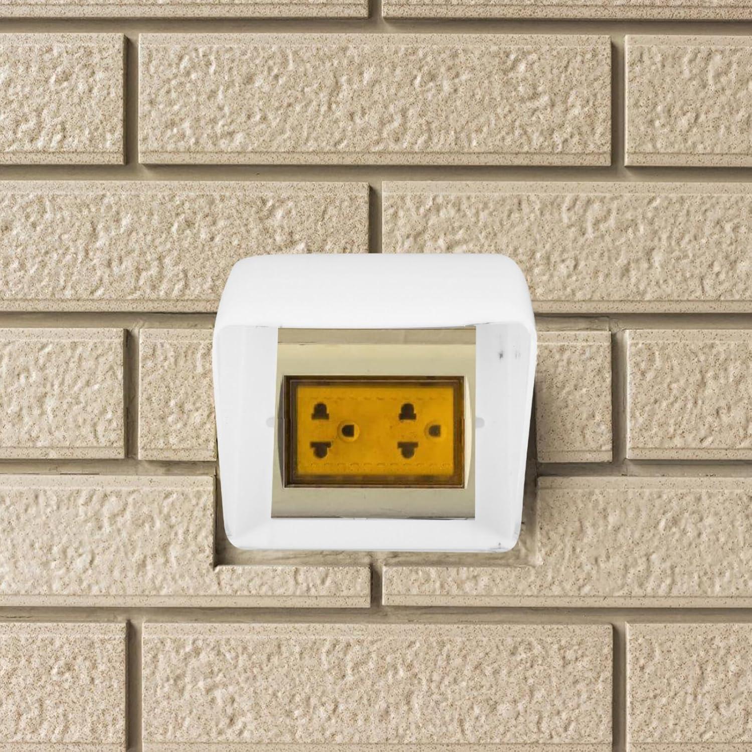 Cubierta de Enchufe Impermeable Angoily para Exterior Blanco