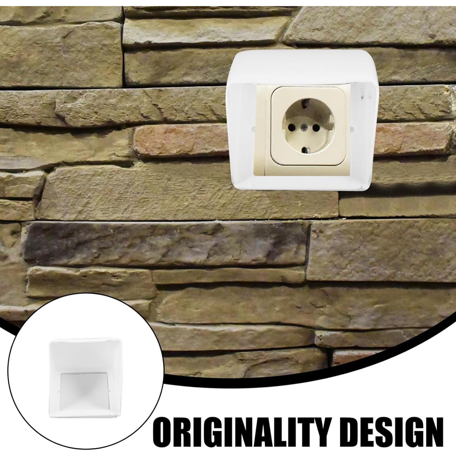 Cubierta de Enchufe Impermeable Angoily para Exterior Blanco