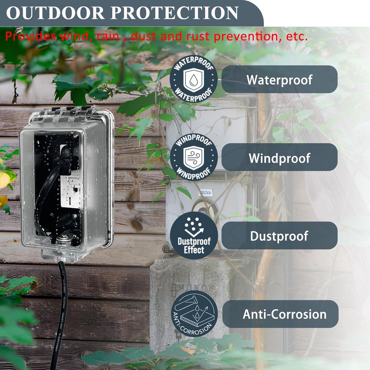 Cubierta de Enchufe Eléctrico Impermeable PILISPARK 11.4x6.9cm