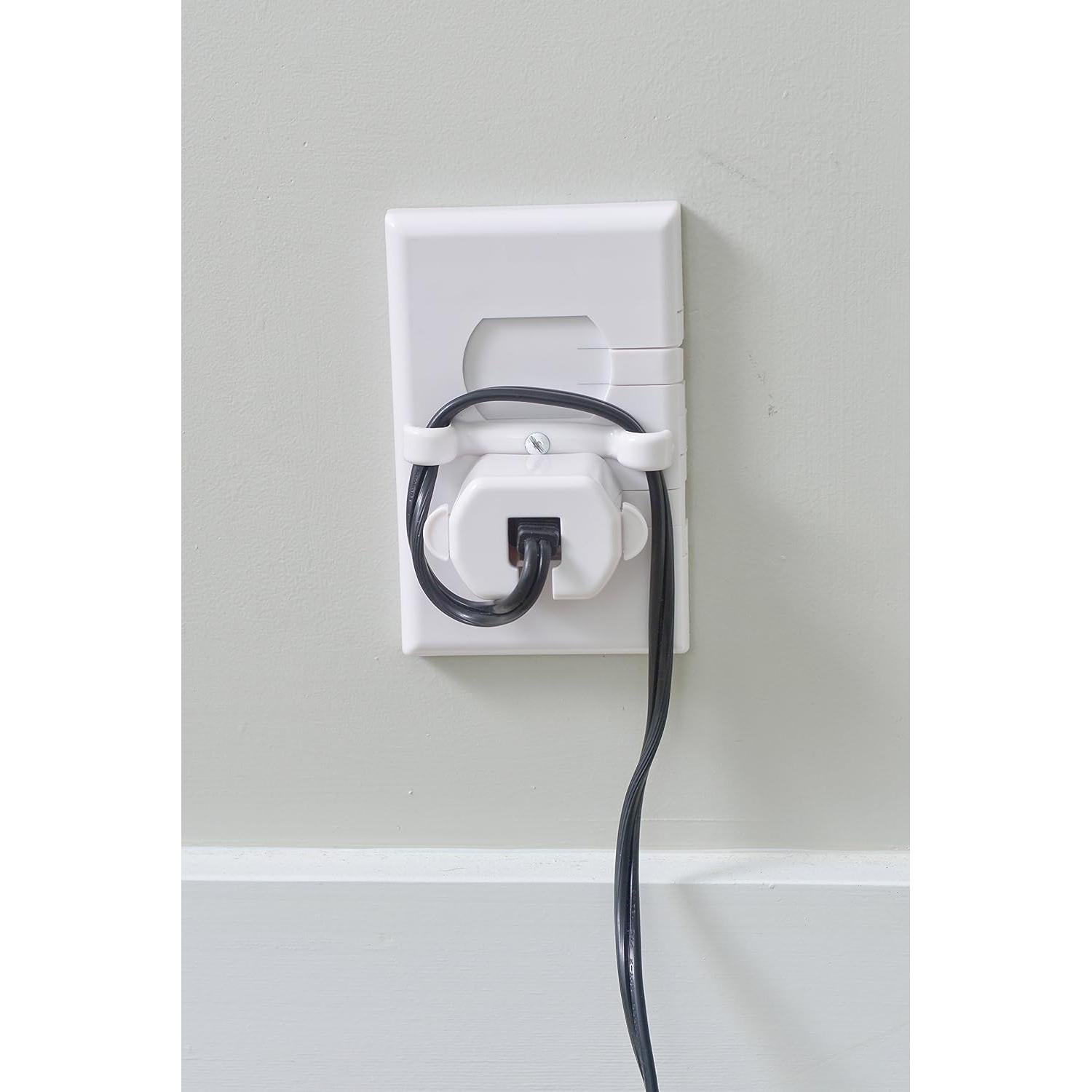 Guardia de Enchufe y Sujetador de Cables Cardinal Gates, Blanco