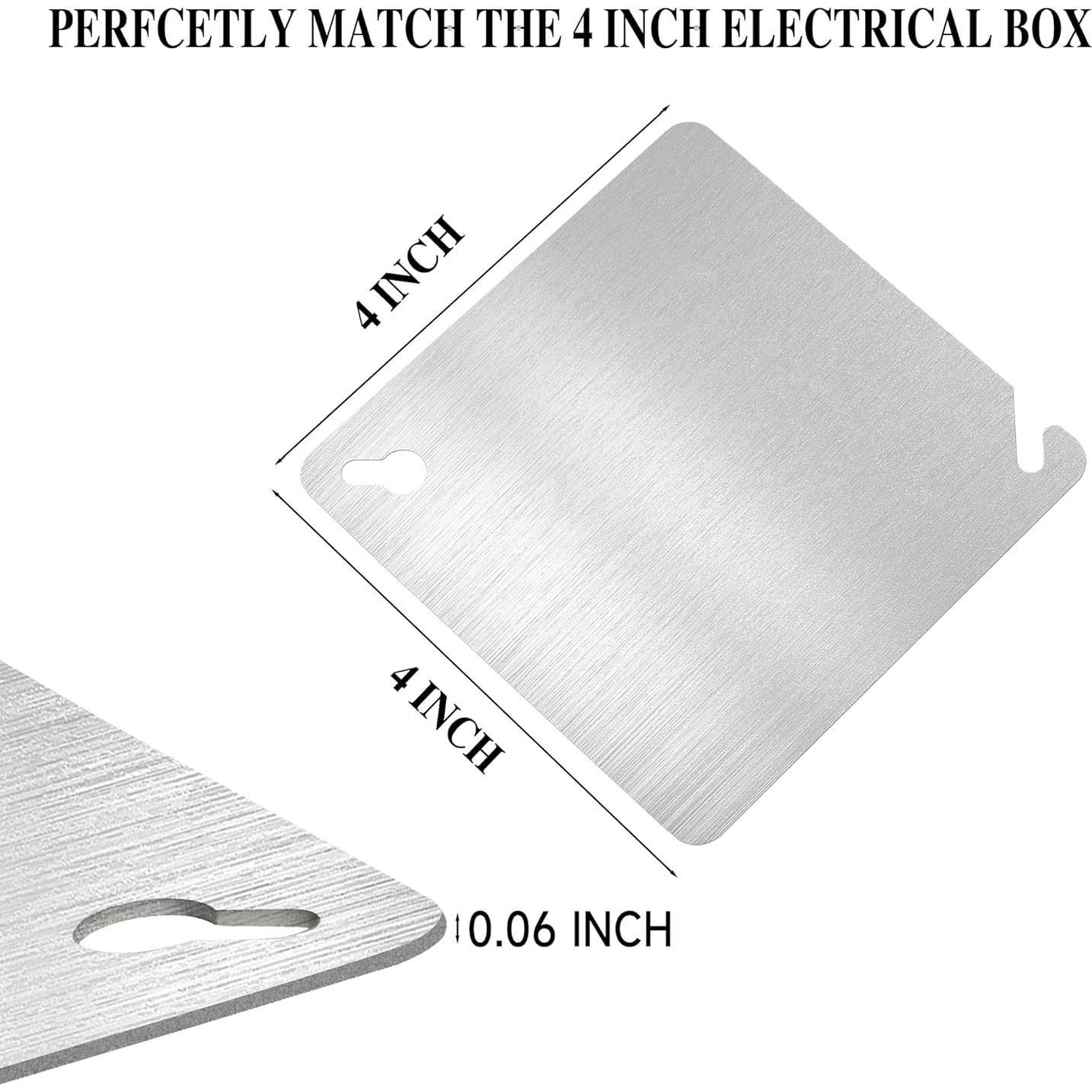 Cubiertas de Caja Eléctrica Metálicas 4 Pulgadas - 4 Piezas