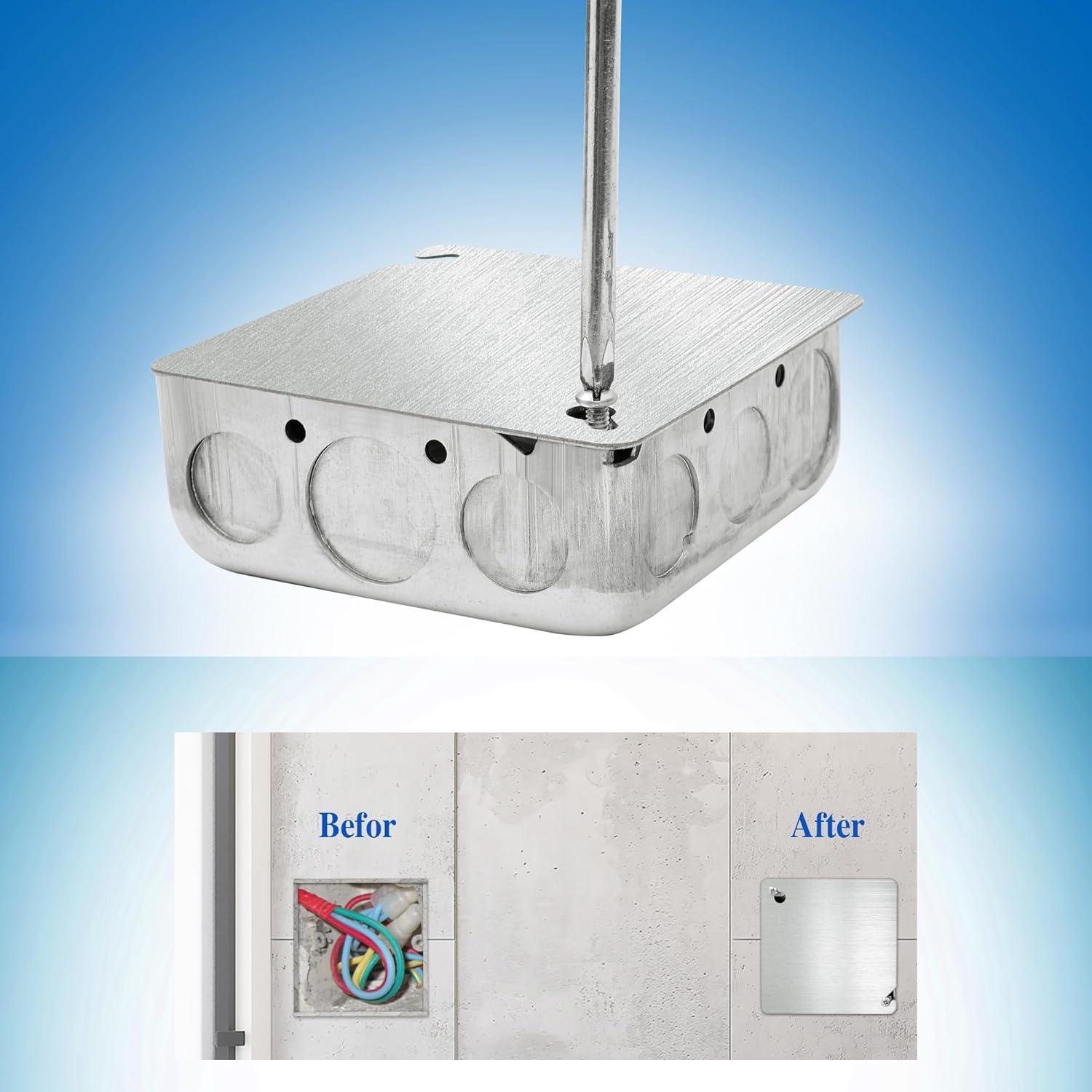 Cubiertas de Caja Eléctrica Metálicas 4 Pulgadas - 4 Piezas