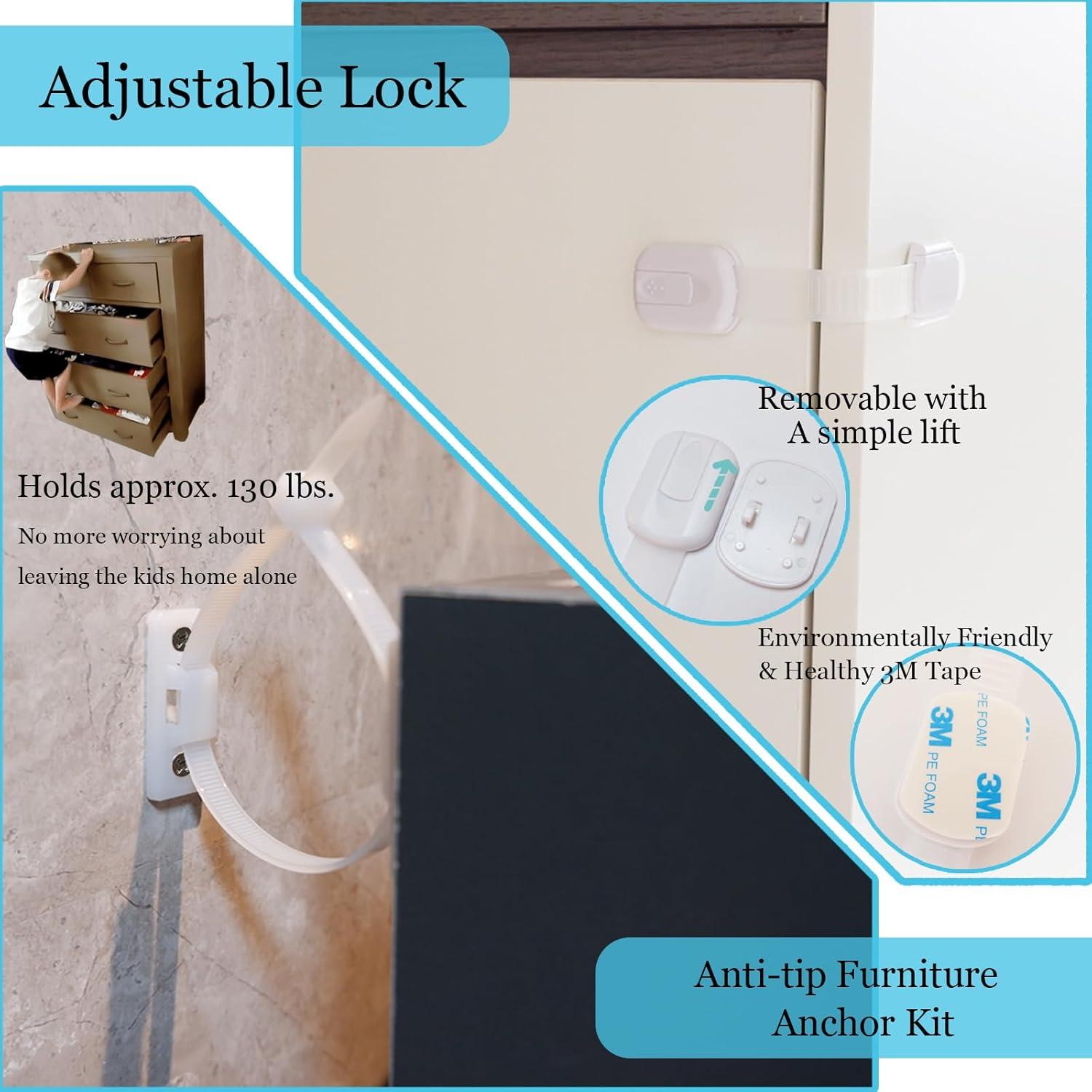 Kit de Seguridad para Bebés 66 Piezas - Cerraduras y Protectores