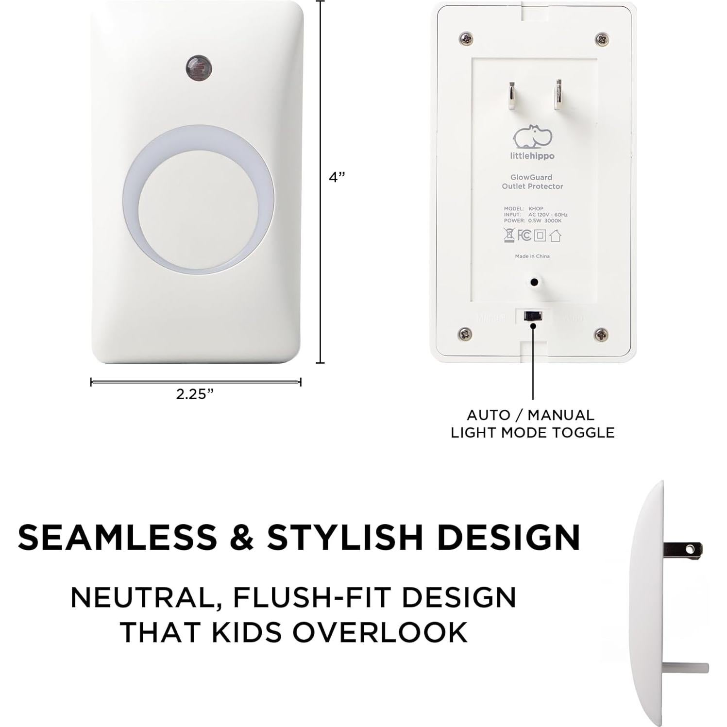 Cubierta de Enchufe a Prueba de Bebés LittleHippo GlowGuard