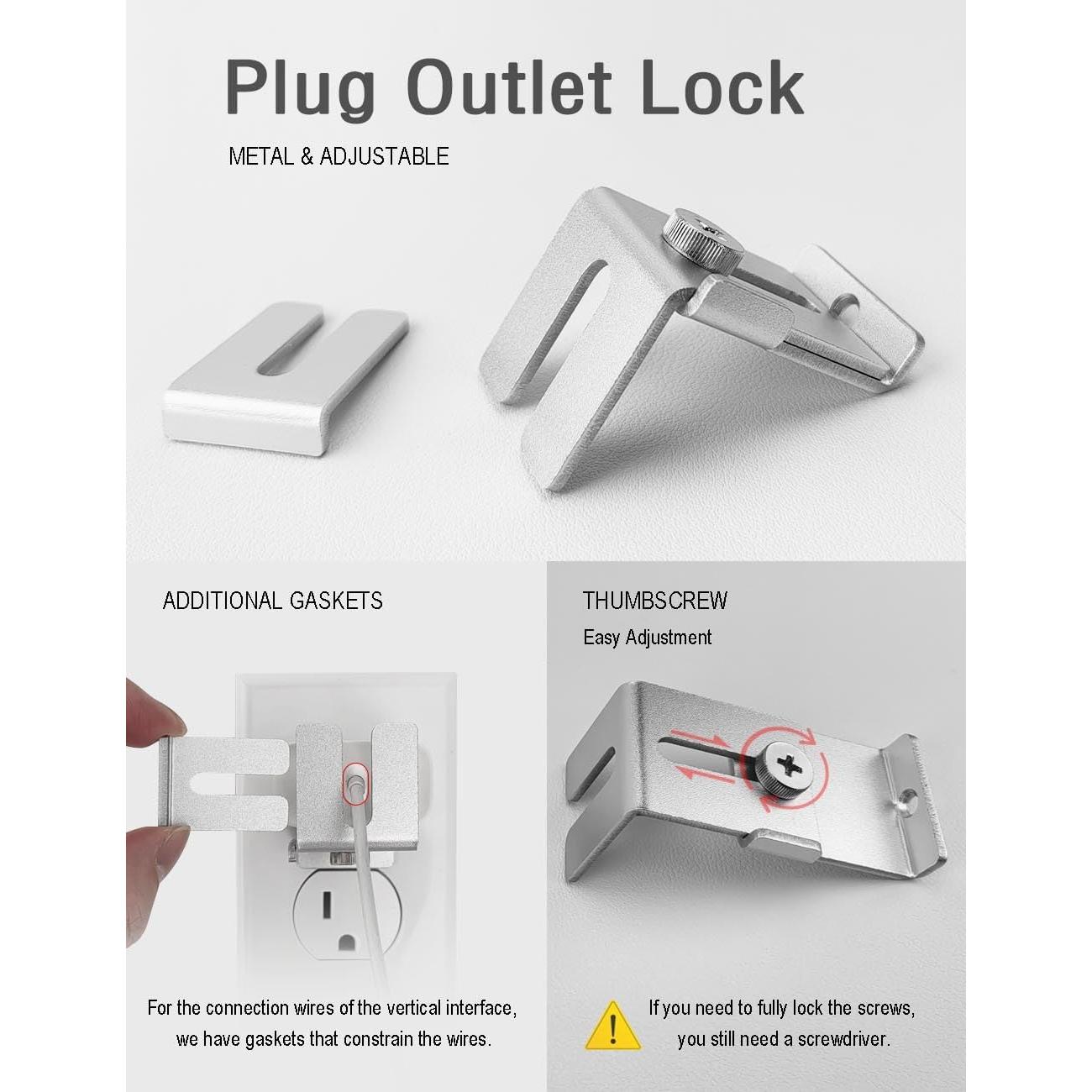 Bloqueo de Toma de Corriente ILIVABLE Ajustable Plata