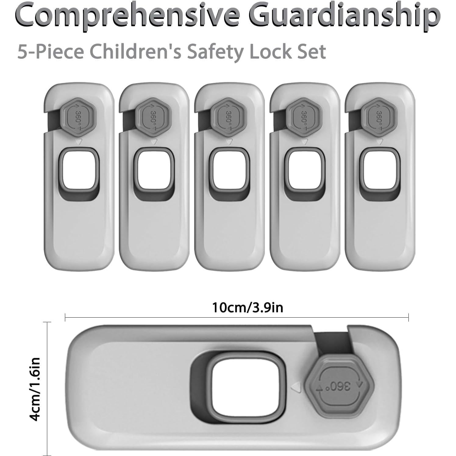 5 Cerraduras de Refrigerador a Prueba de Niños BECOMTO Gris