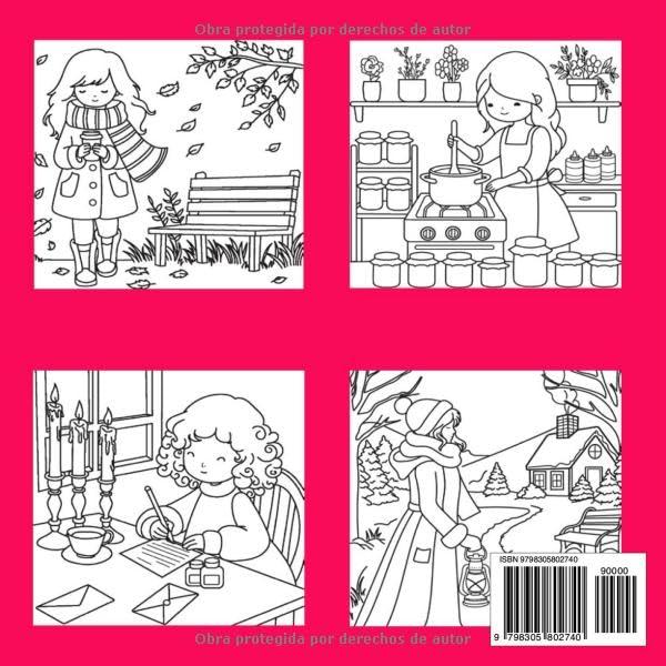 Libro para Colorear Momentos de Niña: Libro De Colorear Para Adultos Y Adolescentes Con Actividades Diarias Adorables Para La Relajación Y El Alivio Del Estrés (Spanish Edition)