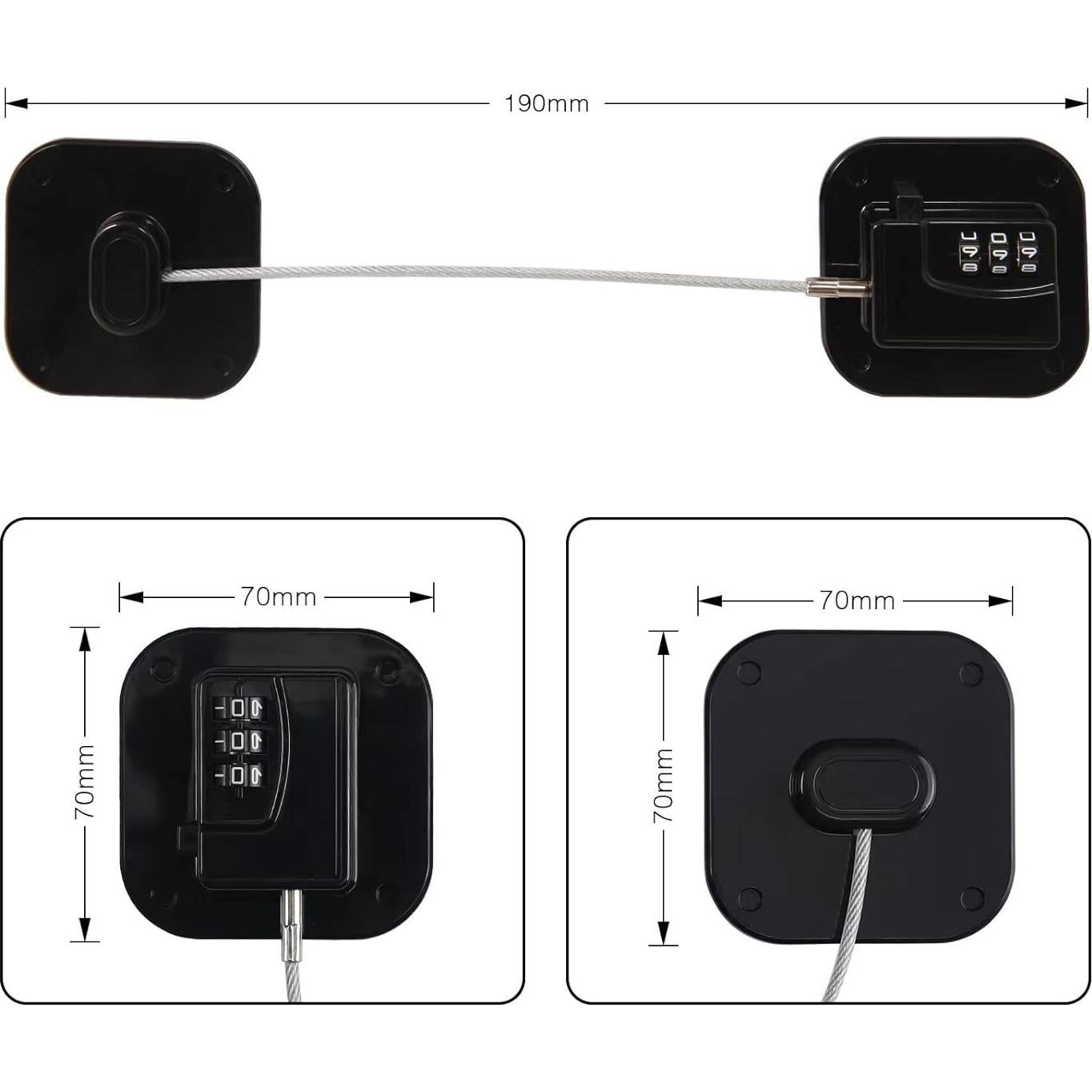 Cerradura de Refrigerador con Combinación Código YX1AQS Negra