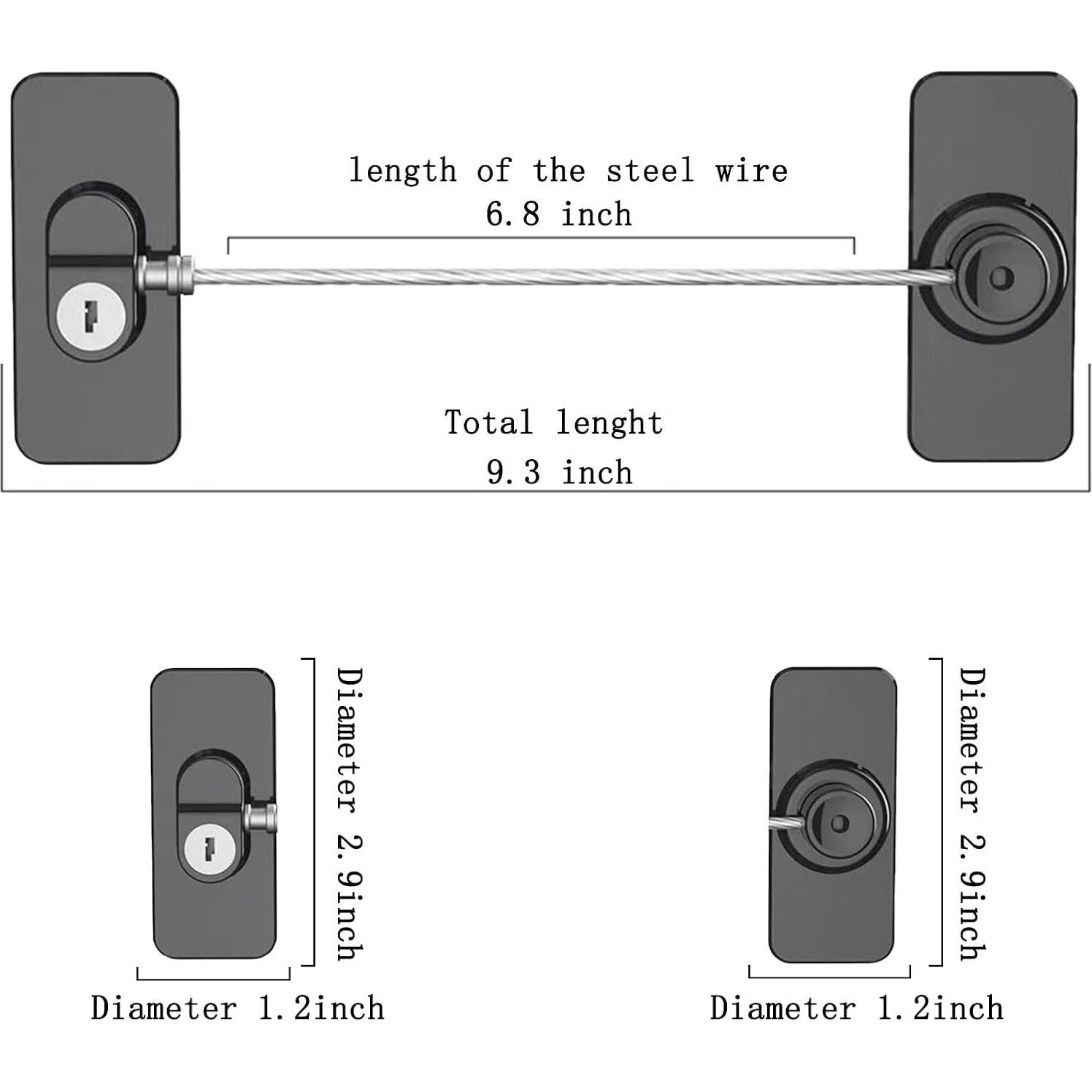 Cerradura de Refrigerador KIZZHISI con Llaves - Paquete de 2