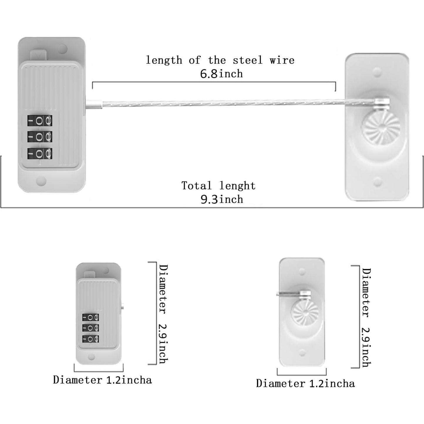 Candado de Refrigerador KIZZHISI 2 Piezas a Prueba de Niños