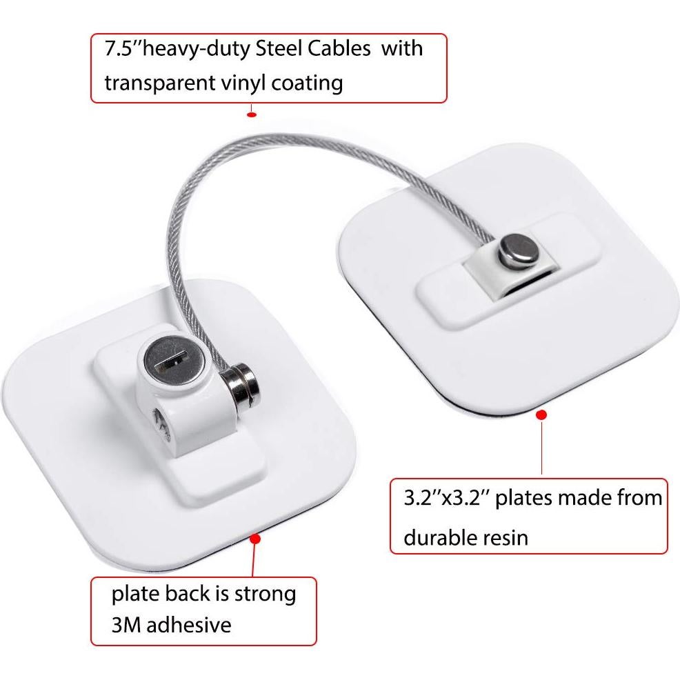 Cerradura de Refrigerador BAOWEIJD Blanca con Llave y Adhesivos