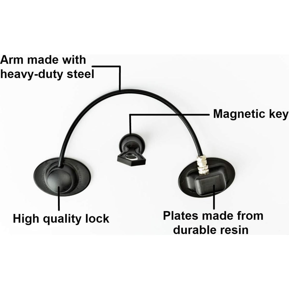 Cerradura de Refrigerador Magnética FIGEPO - 2 Unidades Negra