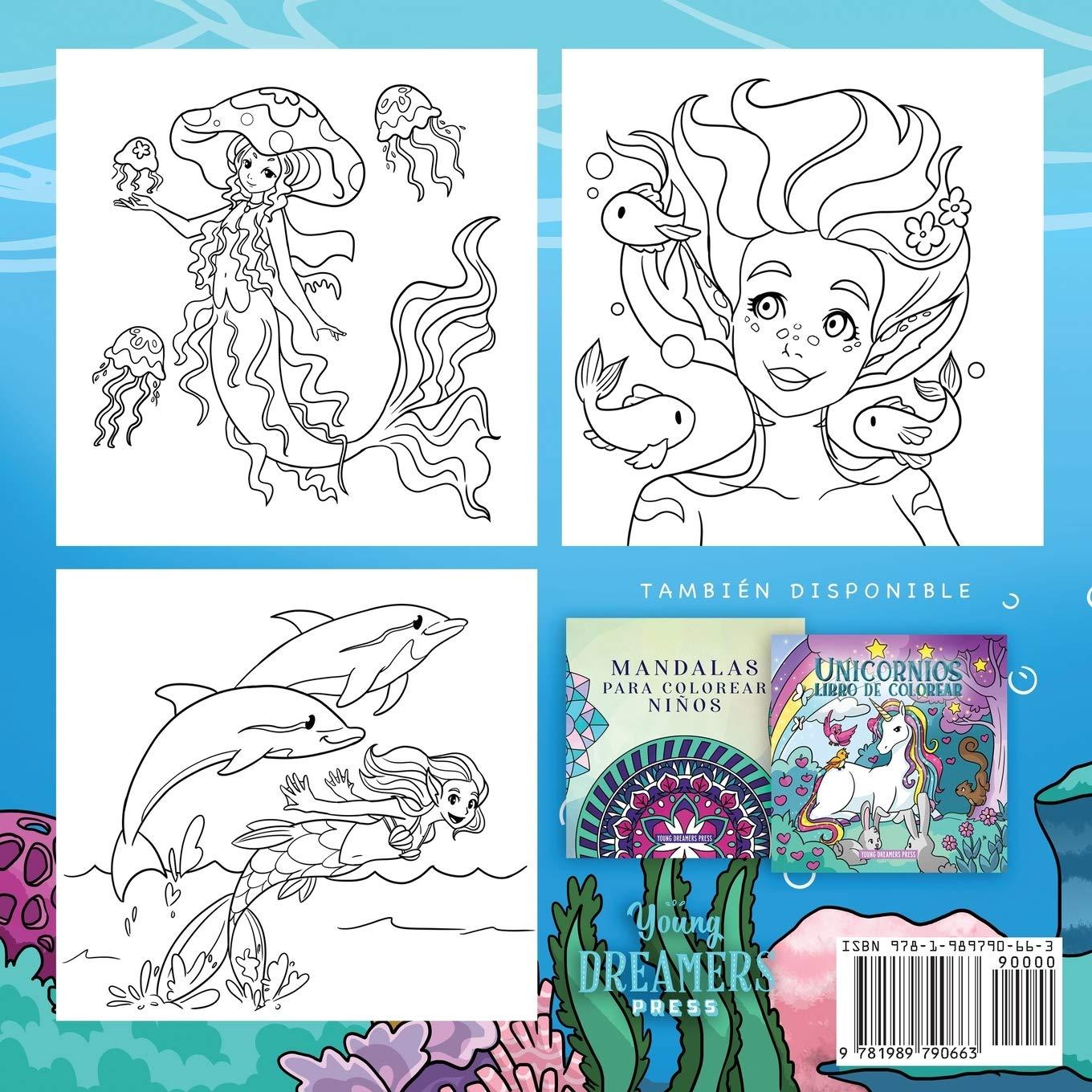 Sirena libro de colorear: Libro de colorear para niños de 4-8, 9-12 años (Cuadernos Para Colorear Niños) (Spanish Edition)