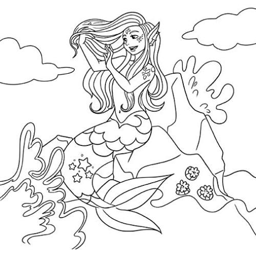 Sirena libro de colorear: Libro de colorear para niños de 4-8, 9-12 años (Cuadernos Para Colorear Niños) (Spanish Edition)