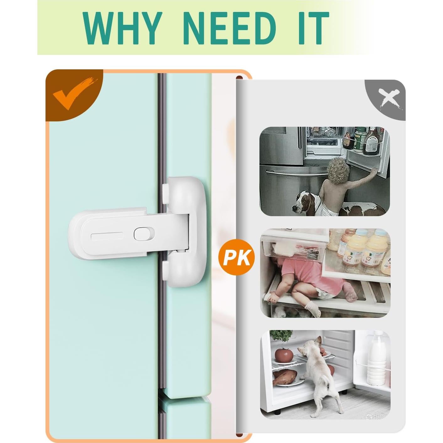 Pestillo de Seguridad para Refrigerador Qinzcp Blanco 1pc