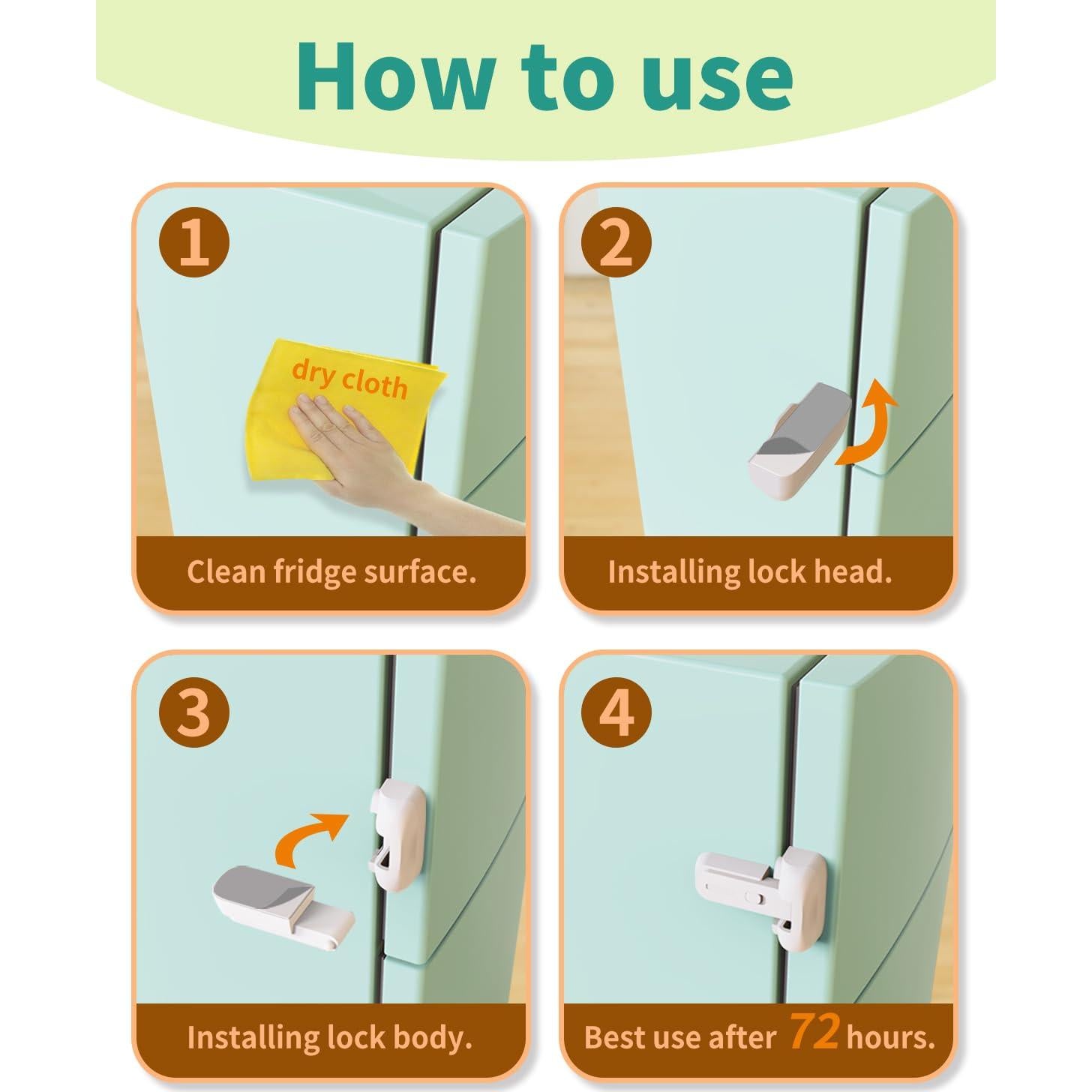 Pestillo de Seguridad para Refrigerador Qinzcp Blanco 1pc