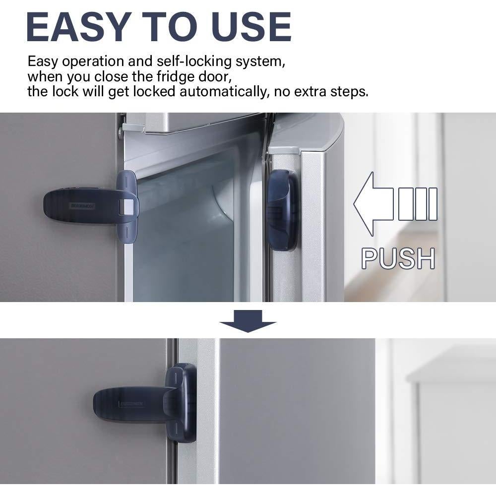 Cerradura de Seguridad para Refrigerador EUDEMON Gris - Fácil Instalación