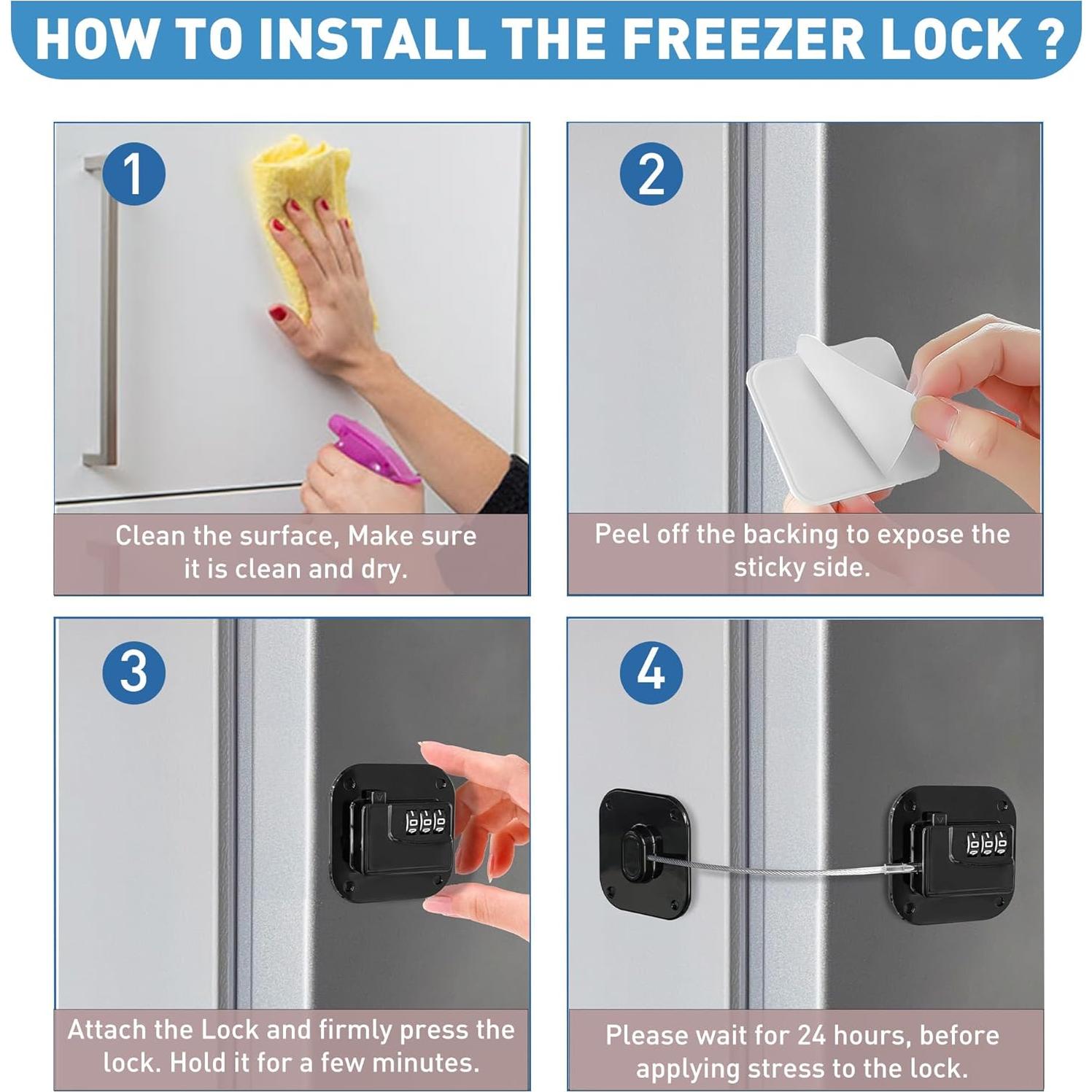 Cerradura de Refrigerador YECLTWE de Combinación Adhesiva 2 Pzas