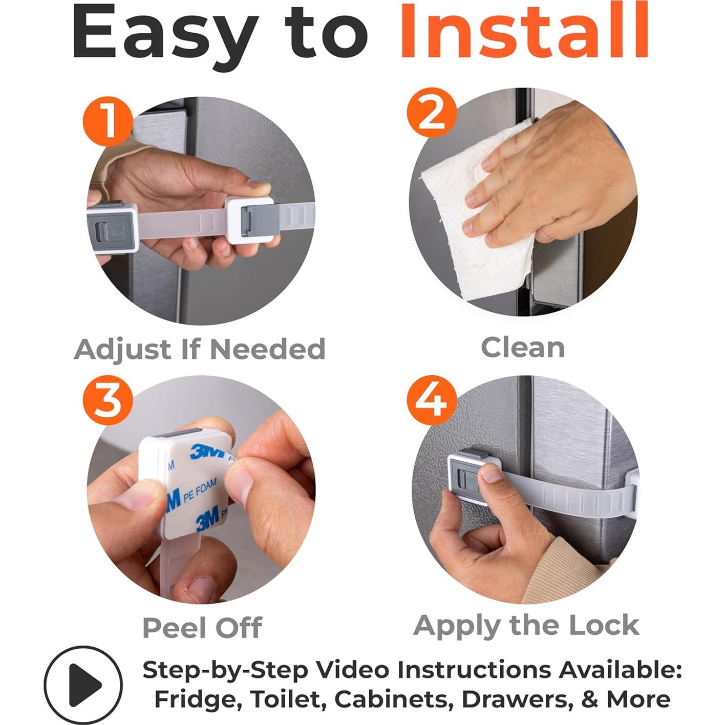 Cerradura de Refrigerador a Prueba de Niños HBARFS2WGB - Adhesivo